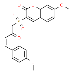 ChemSpider 2D Image | 7-Methoxy-3-{[(3Z)-4-(4-methoxyphenyl)-2-oxo-3-buten-1-yl]sulfonyl}-2H-chromen-2-one | C21H18O7S