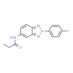 ChemSpider 2D Image | N-[2-(4-Fluorophenyl)-2H-benzotriazol-5-yl]propanamide | C15H13FN4O