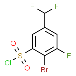 ChemSpider 2D Image | 2-Bromo-5-(difluoromethyl)-3-fluorobenzenesulfonyl chloride | C7H3BrClF3O2S