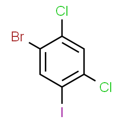 ChemSpider 2D Image | 1-Bromo-2,4-dichloro-5-iodobenzene | C6H2BrCl2I