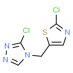 ChemSpider 2D Image | 3-Chloro-4-[(2-chloro-1,3-thiazol-5-yl)methyl]-4H-1,2,4-triazole | C6H4Cl2N4S