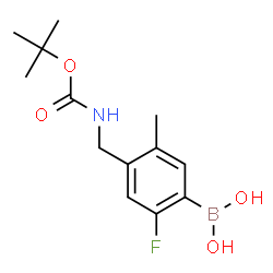 ChemSpider 2D Image | {2-Fluoro-5-methyl-4-[({[(2-methyl-2-propanyl)oxy]carbonyl}amino)methyl]phenyl}boronic acid | C13H19BFNO4