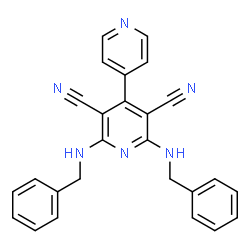 ChemSpider 2D Image | 2,6-Bis(benzylamino)-4,4'-bipyridine-3,5-dicarbonitrile | C26H20N6