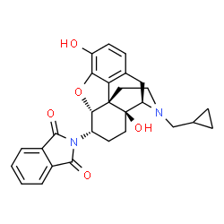ChemSpider 2D Image | 2-[(5alpha,6alpha)-17-(Cyclopropylmethyl)-3,14-dihydroxy-4,5-epoxymorphinan-6-yl]-1H-isoindole-1,3(2H)-dione | C28H28N2O5