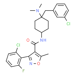 ChemSpider 2D Image | N-[4-(3-Chlorobenzyl)-4-(dimethylamino)cyclohexyl]-3-(2-chloro-6-fluorophenyl)-5-methyl-1,2-oxazole-4-carboxamide | C26H28Cl2FN3O2