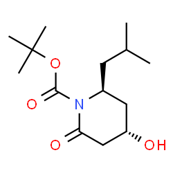 ChemSpider 2D Image | 2-Methyl-2-propanyl (2S,4S)-4-hydroxy-2-isobutyl-6-oxo-1-piperidinecarboxylate | C14H25NO4