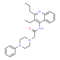 ChemSpider 2D Image | N-(3-Ethyl-2-propyl-4-quinolinyl)-2-(4-phenyl-1-piperazinyl)acetamide | C26H32N4O
