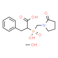 ChemSpider 2D Image | 2-{Hydroxy[(2-oxo-1-pyrrolidinyl)methyl]phosphoryl}-3-phenylpropanoic acid - methanol (1:1) | C15H22NO6P