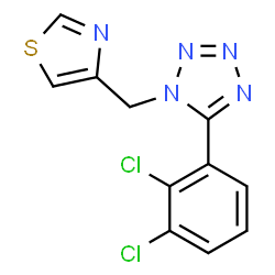 ChemSpider 2D Image | 5-(2,3-Dichlorophenyl)-1-(1,3-thiazol-4-ylmethyl)-1H-tetrazole | C11H7Cl2N5S