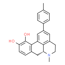 ChemSpider 2D Image | (6aR)-6-Methyl-2-(4-methylphenyl)-5,6,6a,7-tetrahydro-4H-dibenzo[de,g]quinoline-10,11-diol | C24H23NO2