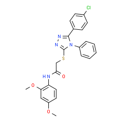 ChemSpider 2D Image | 2-{[5-(4-Chlorophenyl)-4-phenyl-4H-1,2,4-triazol-3-yl]sulfanyl}-N-(2,4-dimethoxyphenyl)acetamide | C24H21ClN4O3S