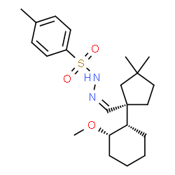 ChemSpider 2D Image | N'-[(Z)-{(1S)-1-[(1S,2S)-2-Methoxycyclohexyl]-3,3-dimethylcyclopentyl}methylene]-4-methylbenzenesulfonohydrazide | C22H34N2O3S