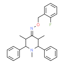 ChemSpider 2D Image | N-[(2-Fluorobenzyl)oxy]-1,3,5-trimethyl-2,6-diphenyl-4-piperidinimine | C27H29FN2O