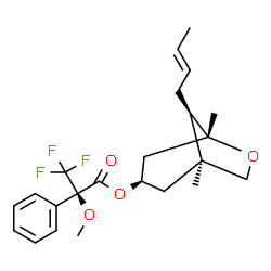 ChemSpider 2D Image | (1S,3R,5R,8R)-8-[(2E)-2-Buten-1-yl]-1,5-dimethyl-6-oxabicyclo[3.2.1]oct-3-yl (2R)-3,3,3-trifluoro-2-methoxy-2-phenylpropanoate | C23H29F3O4