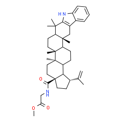 ChemSpider 2D Image | Methyl N-{[(1R,3aS,5aR,5bR,14aR)-1-isopropenyl-5a,5b,8,8,14a-pentamethyl-2,3,4,5,5a,5b,6,7,7a,8,9,14,14a,14b,15,16,16a,16b-octadecahydrocyclopenta[7,8]phenanthro[2,1-b]carbazol-3a(1H)-yl]carbonyl}glyc
inate | C39H54N2O3
