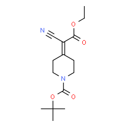 ChemSpider 2D Image | tert-Butyl 4-(1-cyano-2-ethoxy-2-oxoethylidene)piperidine-1-carboxylate | C15H22N2O4