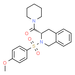 ChemSpider 2D Image | {(3S)-2-[(4-Methoxyphenyl)sulfonyl]-1,2,3,4-tetrahydro-3-isoquinolinyl}(1-piperidinyl)methanone | C22H26N2O4S