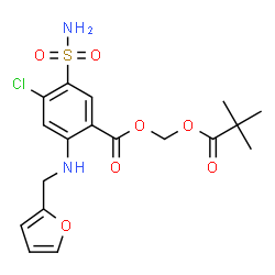 ChemSpider 2D Image | [(2,2-Dimethylpropanoyl)oxy]methyl 4-chloro-2-[(2-furylmethyl)amino]-5-sulfamoylbenzoate | C18H21ClN2O7S