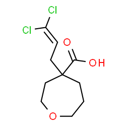 ChemSpider 2D Image | 4-(3,3-Dichloro-2-propen-1-yl)-4-oxepanecarboxylic acid | C10H14Cl2O3