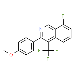 ChemSpider 2D Image | 8-Fluoro-3-(4-methoxyphenyl)-4-(trifluoromethyl)isoquinoline | C17H11F4NO
