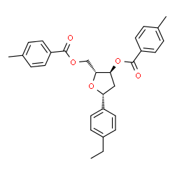 ChemSpider 2D Image | (1R)-1,4-Anhydro-2-deoxy-1-(4-ethylphenyl)-3,5-bis-O-(4-methylbenzoyl)-D-erythro-pentitol | C29H30O5