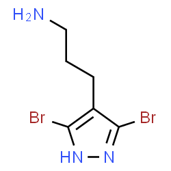 ChemSpider 2D Image | 3-(3,5-Dibromo-1H-pyrazol-4-yl)-1-propanamine | C6H9Br2N3