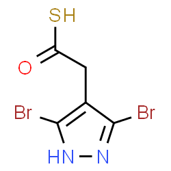 ChemSpider 2D Image | (3,5-Dibromo-1H-pyrazol-4-yl)ethanethioic S-acid | C5H4Br2N2OS