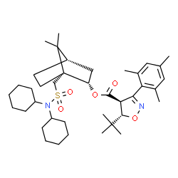 ChemSpider 2D Image | (1R,2S,4S)-1-[(Dicyclohexylsulfamoyl)methyl]-7,7-dimethylbicyclo[2.2.1]hept-2-yl (4S,5S)-3-mesityl-5-(2-methyl-2-propanyl)-4,5-dihydro-1,2-oxazole-4-carboxylate | C39H60N2O5S