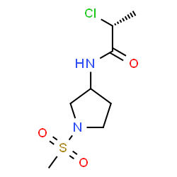 ChemSpider 2D Image | (2R)-2-Chloro-N-[1-(methylsulfonyl)-3-pyrrolidinyl]propanamide | C8H15ClN2O3S