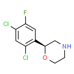 ChemSpider 2D Image | (2S)-2-(2,4-Dichloro-5-fluorophenyl)morpholine | C10H10Cl2FNO