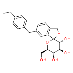 ChemSpider 2D Image | (3'R,4'S,5'S,6'R)-6-(4-Ethylbenzyl)-6'-(hydroxymethyl)-3',4',5',6'-tetrahydro-3H-spiro[2-benzofuran-1,2'-pyran]-3',4',5'-triol | C22H26O6