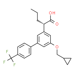 ChemSpider 2D Image | (2S)-2-[5-(Cyclopropylmethoxy)-4'-(trifluoromethyl)-3-biphenylyl]pentanoic acid | C22H23F3O3