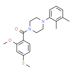 ChemSpider 2D Image | [4-(2,3-Dimethylphenyl)-1-piperazinyl][2-methoxy-4-(methylsulfanyl)phenyl]methanone | C21H26N2O2S