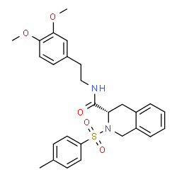 ChemSpider 2D Image | (3S)-N-[2-(3,4-Dimethoxyphenyl)ethyl]-2-[(4-methylphenyl)sulfonyl]-1,2,3,4-tetrahydro-3-isoquinolinecarboxamide | C27H30N2O5S