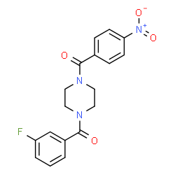ChemSpider 2D Image | [4-(3-Fluorobenzoyl)-1-piperazinyl](4-nitrophenyl)methanone | C18H16FN3O4