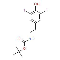 ChemSpider 2D Image | tert-Butyl [2-(4-hydroxy-3,5-diiodophenyl)ethyl]carbamate | C13H17I2NO3