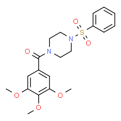 ChemSpider 2D Image | 1-(benzenesulfonyl)-4-(3,4,5-trimethoxybenzoyl)piperazine | C20H24N2O6S