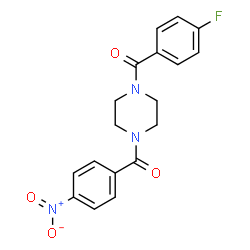 ChemSpider 2D Image | 1-(4-fluorobenzoyl)-4-(4-nitrobenzoyl)piperazine | C18H16FN3O4