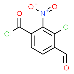 ChemSpider 2D Image | 3-Chloro-4-formyl-2-nitrobenzoyl chloride | C8H3Cl2NO4