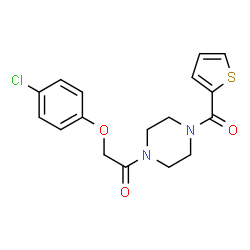 ChemSpider 2D Image | 2-(4-Chlorophenoxy)-1-[4-(2-thienylcarbonyl)-1-piperazinyl]ethanone | C17H17ClN2O3S