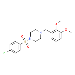ChemSpider 2D Image | 1-[(4-Chlorophenyl)sulfonyl]-4-(2,3-dimethoxybenzyl)piperazine | C19H23ClN2O4S
