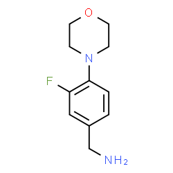 ChemSpider 2D Image | 1-[3-Fluoro-4-(4-morpholinyl)phenyl]methanamine | C11H15FN2O