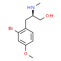 ChemSpider 2D Image | (2R)-3-(2-Bromo-4-methoxyphenyl)-2-(methylamino)-1-propanol | C11H16BrNO2