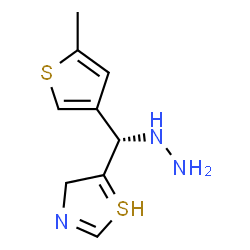 ChemSpider 2D Image | [(S)-(5-methyl-3-thienyl)-(4H-thiazol-5-yl)methyl]hydrazine | C9H12N3S2