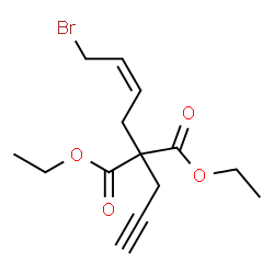ChemSpider 2D Image | Diethyl [(2Z)-4-bromo-2-buten-1-yl](2-propyn-1-yl)malonate | C14H19BrO4