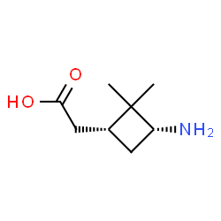 ChemSpider 2D Image | [(1R,3R)-3-Amino-2,2-dimethylcyclobutyl]acetic acid | C8H15NO2