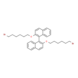 ChemSpider 2D Image | 2,2'-Bis[(6-bromohexyl)oxy]-1,1'-binaphthalene | C32H36Br2O2