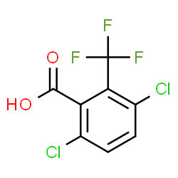 ChemSpider 2D Image | 3,6-Dichloro-2-(trifluoromethyl)benzoic acid | C8H3Cl2F3O2