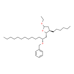 ChemSpider 2D Image | (2S,3R)-2-[(2R)-2-(Benzyloxy)tridecyl]-5-ethoxy-3-hexyltetrahydrofuran | C32H56O3