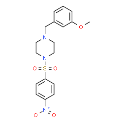 ChemSpider 2D Image | 1-(3-Methoxybenzyl)-4-[(4-nitrophenyl)sulfonyl]piperazine | C18H21N3O5S